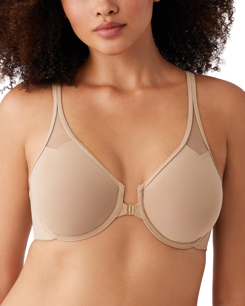 Wacoal womens Body By Wacoal Unlined Front Close Underwire Racerback Bra, Toast, 34C - Image 1
